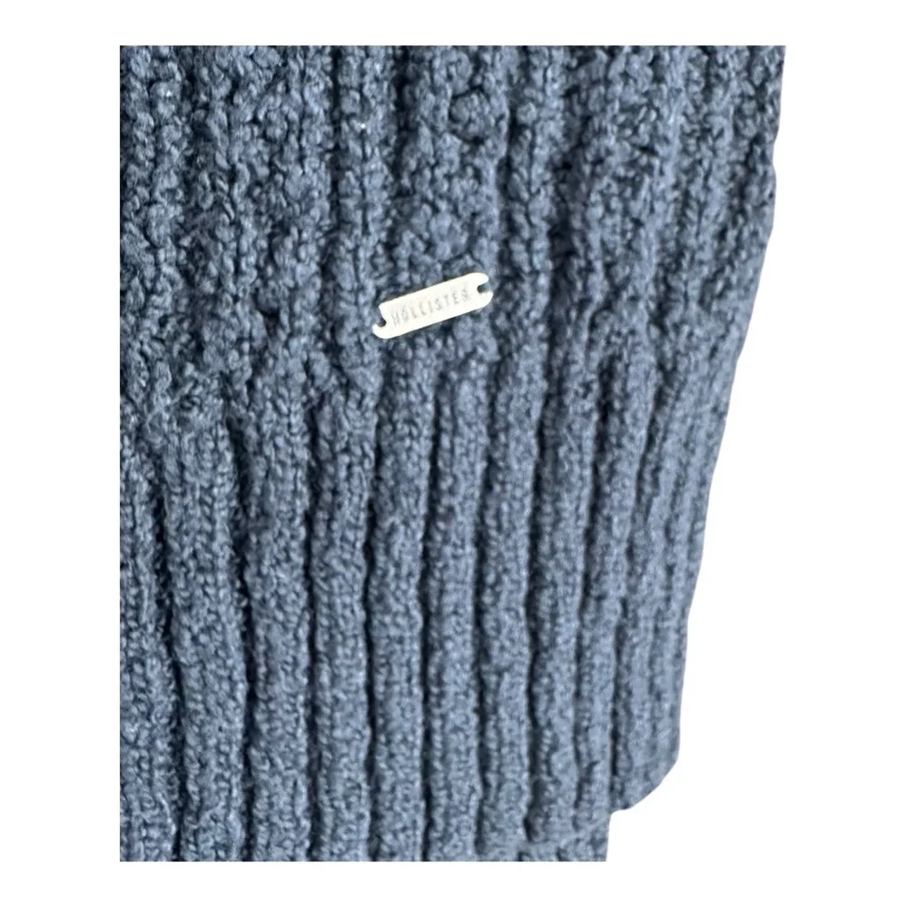 Hollister Women’s S Small Navy Sleeveless Turtleneck Tank Y2K Cozy Knit Boho